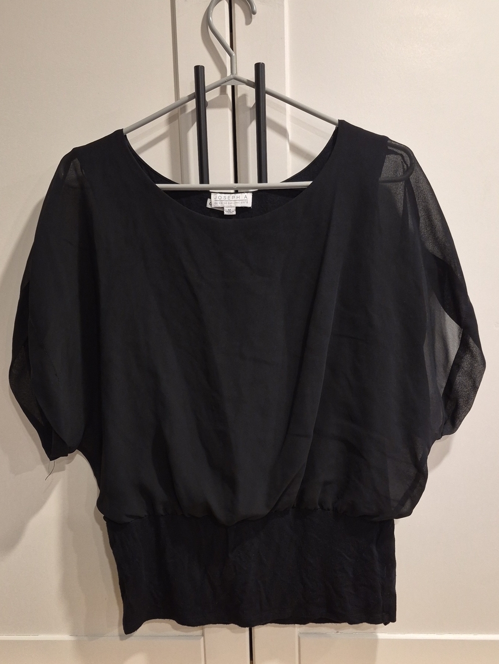 💙 Joseph Black Lightweight Butterfly Sleeve Blouse